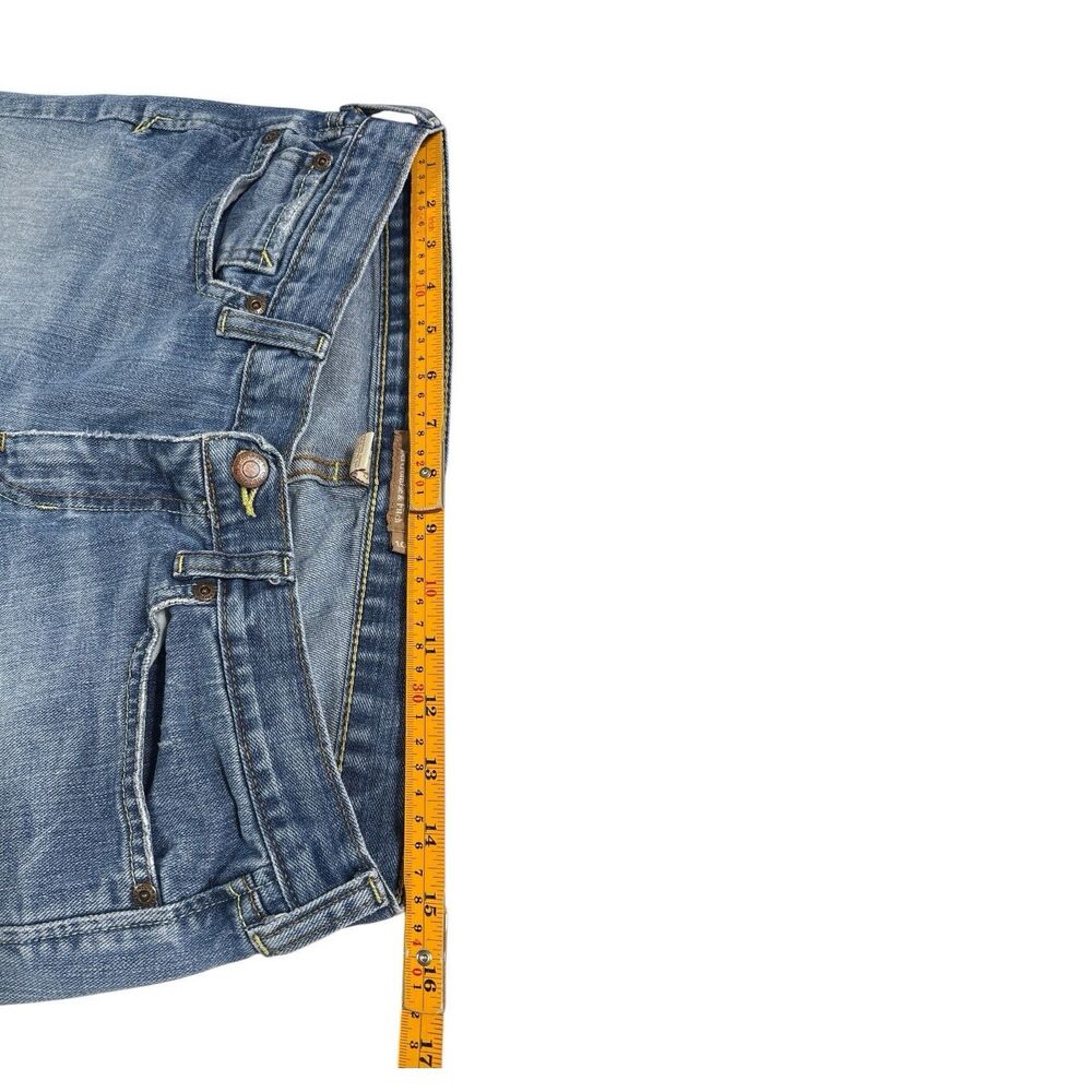 Abercrombie & Fitch Y2K Denim Stretch Bermuda Shorts Low Rise Cuffed Size 10 - Picture 3 of 9